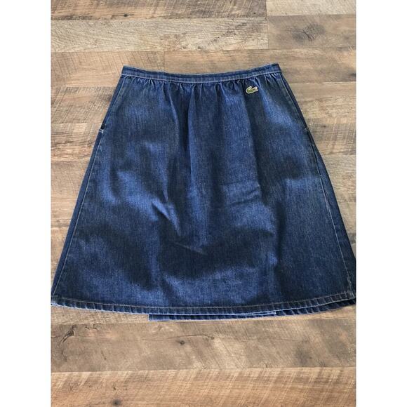 Lacoste Dresses & Skirts - Izod Lacoste Denim Blue Jean Wrap Skirt Women's Size 12 Vintage Vintage MCM